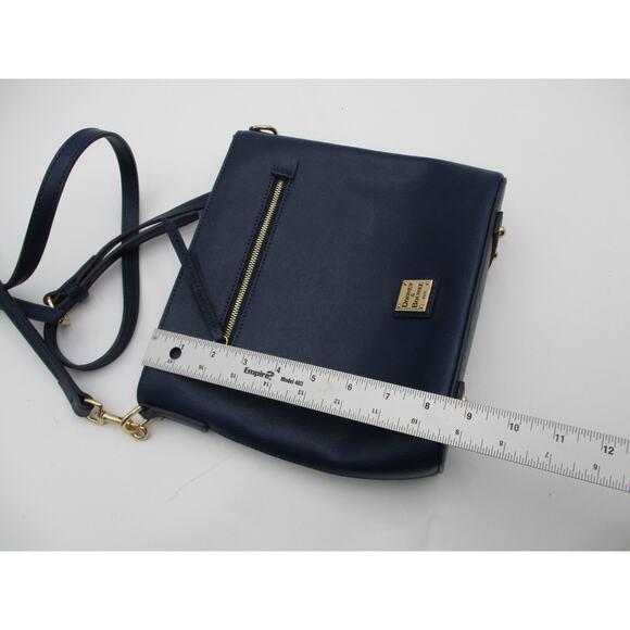 Dooney & Bourke Navy Blue Saffiano Leather Crossbody Bag Gold Trim - Picture 7 of 8